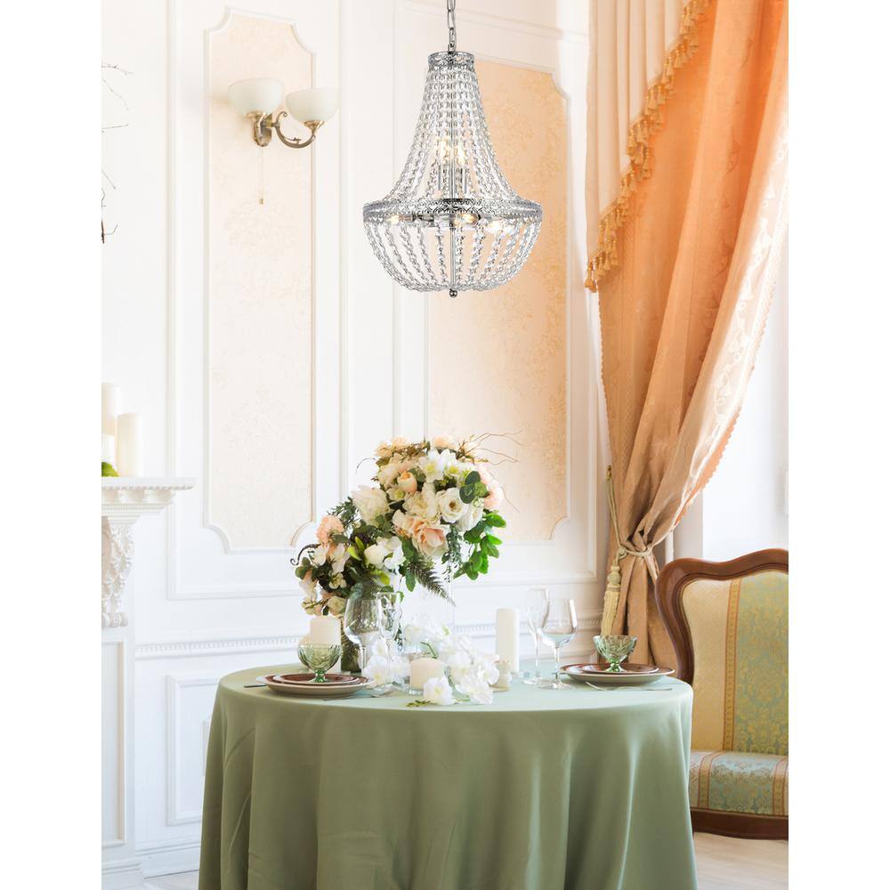 Angle. Elegant Lighting - Valeria 14 inch pendant in chrome - Chrome.