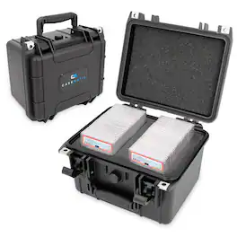 CASEMATIX - Waterproof Graded Card Case Holds 40 BGS PSA Slabs or 150 Toploaders Trading Card Box with Card Dividers IPX7