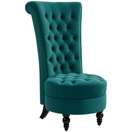 Homcom - Retro High Back Armless Accent Chair, Fabric Upholstered Tufted Chair for Living Room, Dining Room and Bedroom - Green