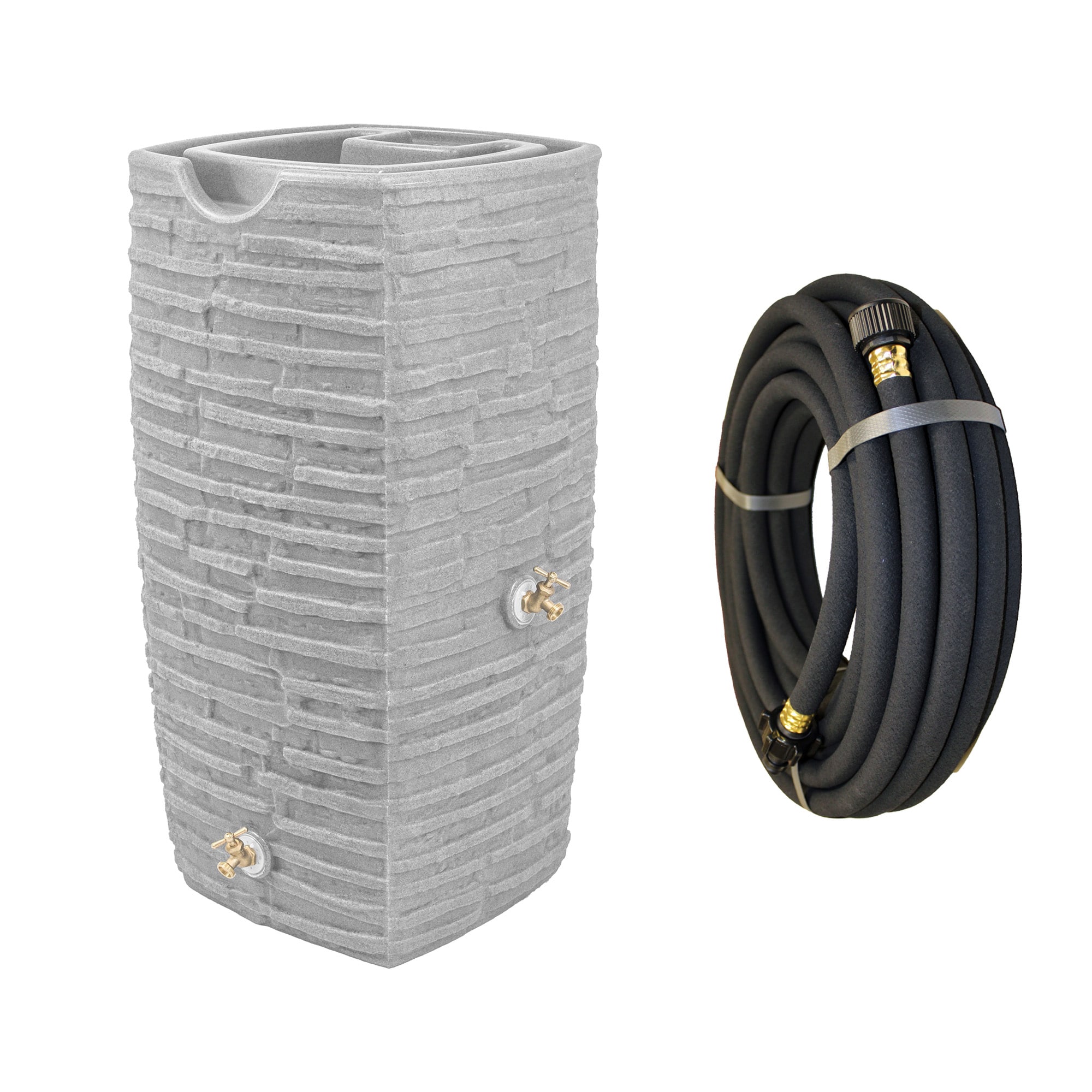 Good Ideas - Impressions Riverwalk 50 Gallon Rain Barrel, Light Granite & 50' Hose price history on PriceWatchPro