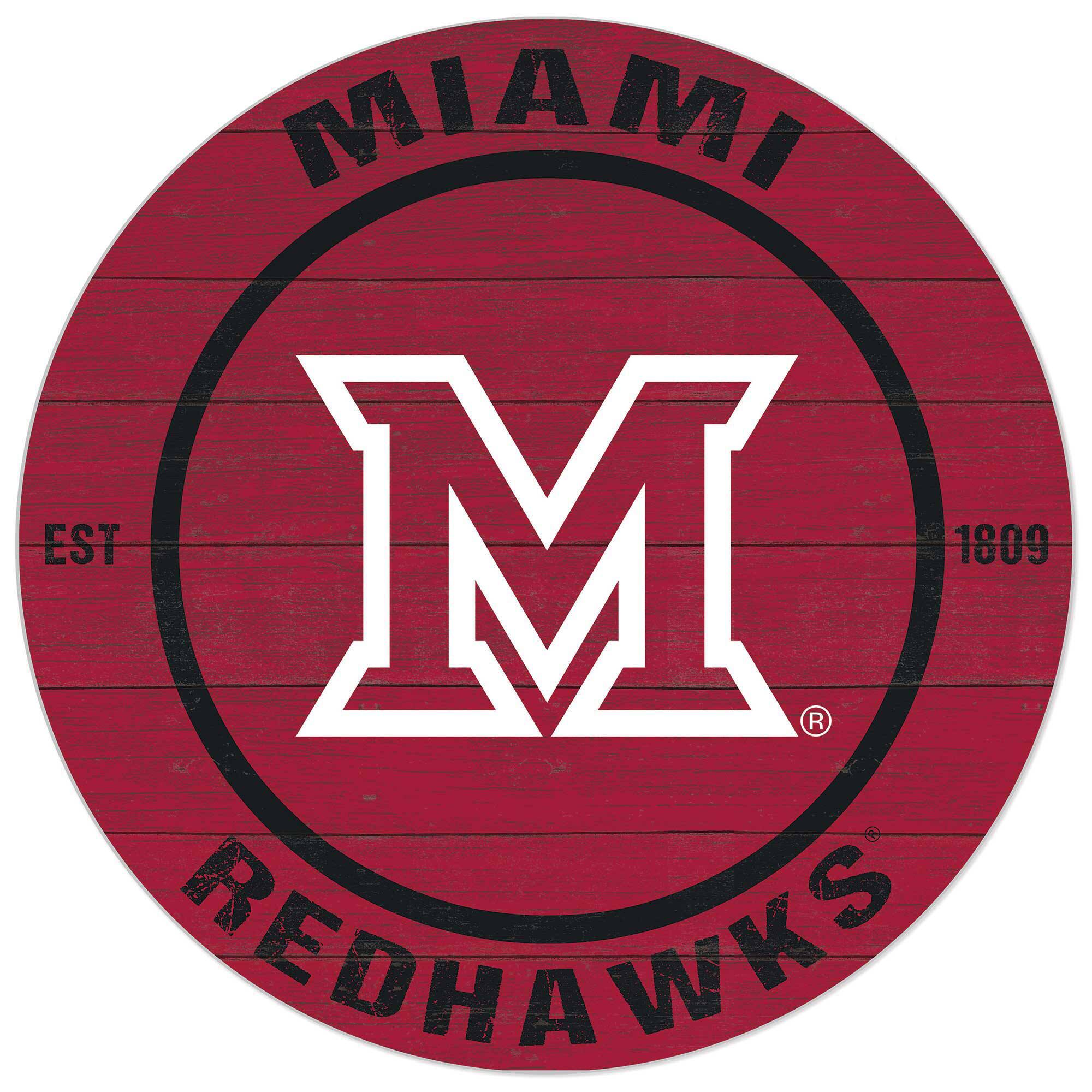 Miami University RedHawks 20'' x 20'' Indoor/Outdoor Circle Sign