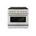 Front. ZLINE - Autograph 36 in. 5.2 cu. ft. Freestanding Paramount DuoPro Dual Fuel Range in Stainless Steel with Gold Helix Handle - Stainless Steel.