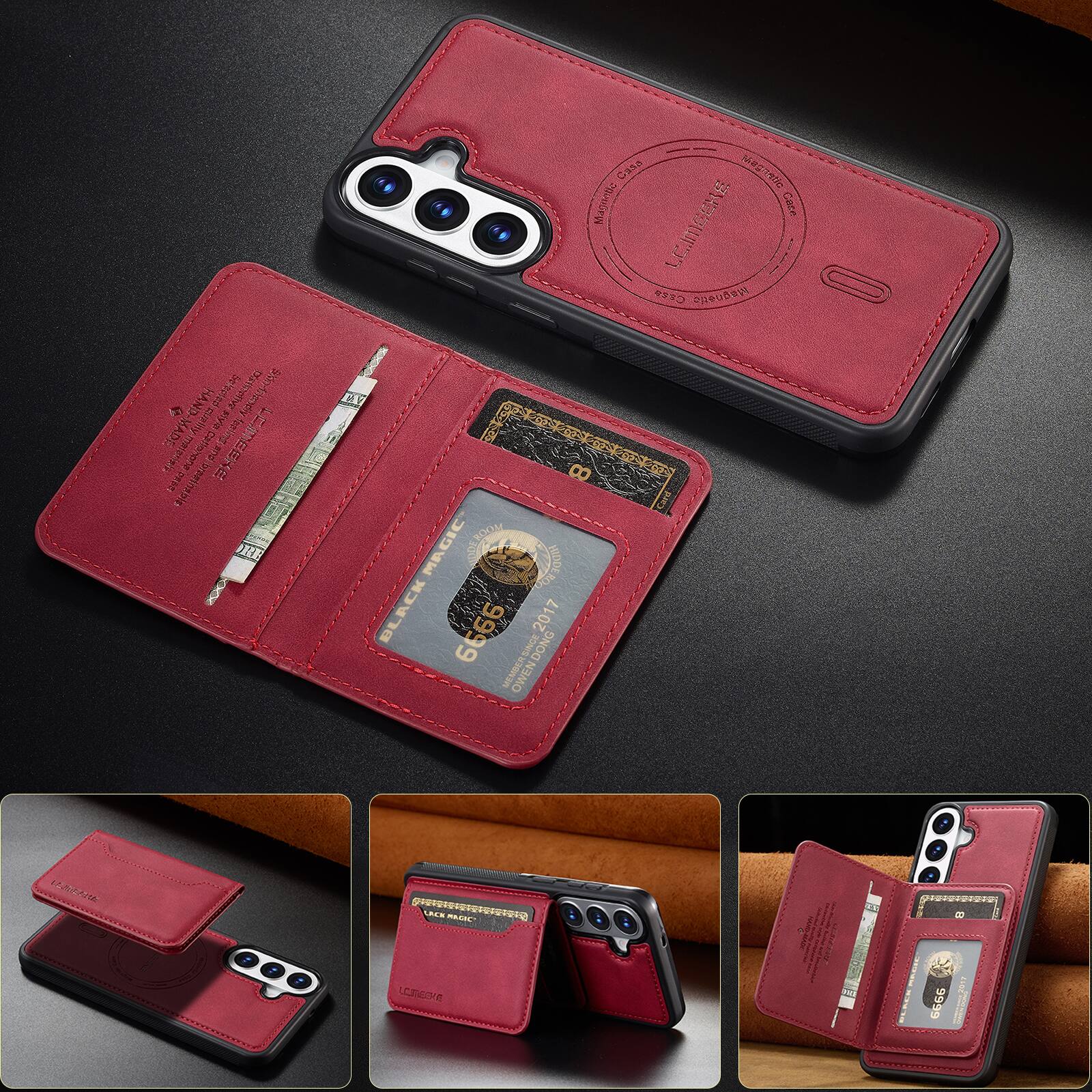 Dteck RFID Blocking Magnetic 2 in 1 Wallet Phone Case for Samsung ...