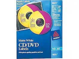 Avery - Inkjet Media Labels, Matte 100/Box (8691) - White