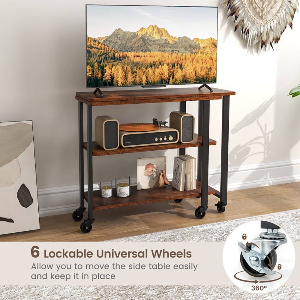 6 Lockable Universal Wheels  
Allow you to move the side table easily and keep it in place  
360°