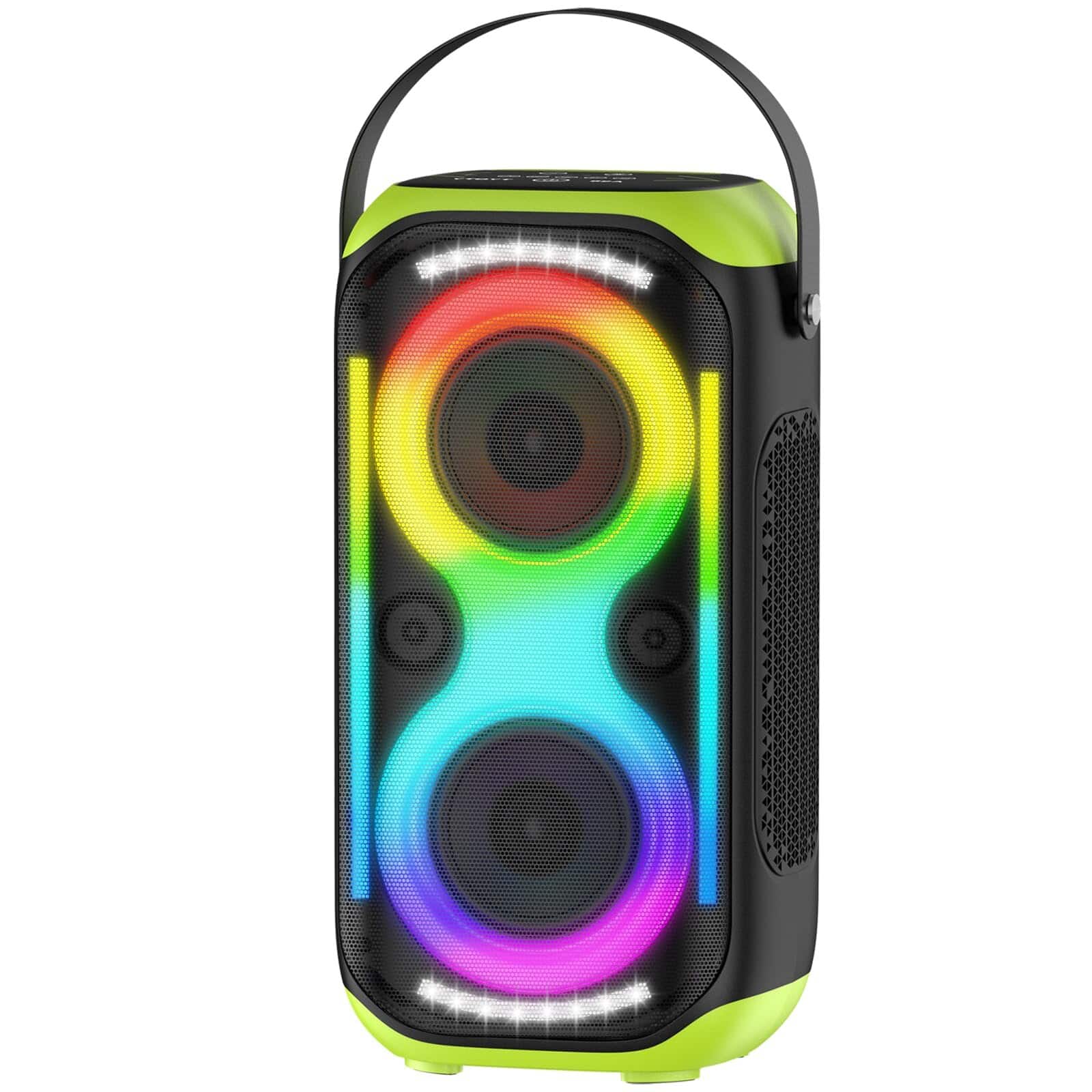 Dazzed Corner - Bluetooth Speaker,160 W Outdoor Home Party Speakers with Subwoofer LED Lights - Black