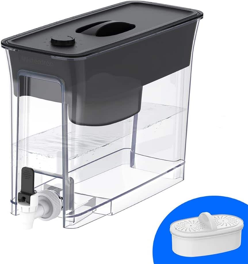 FINEAK - Waterdrop 35-Cup Slim Water Filter Dispenser-Long-Life Filtration - Black