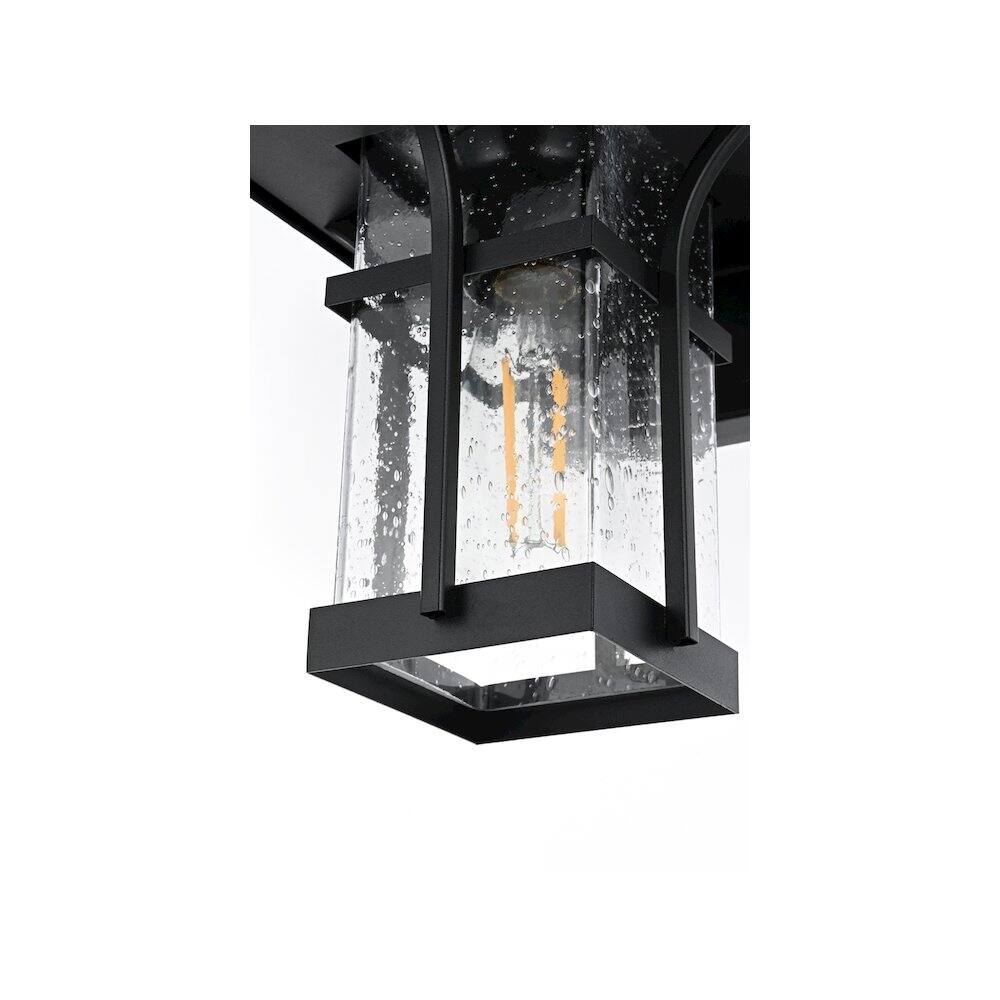 Alt View 2. Elegant Lighting - Woodstock 7 inch Outdoor Pendant in Black - Black.