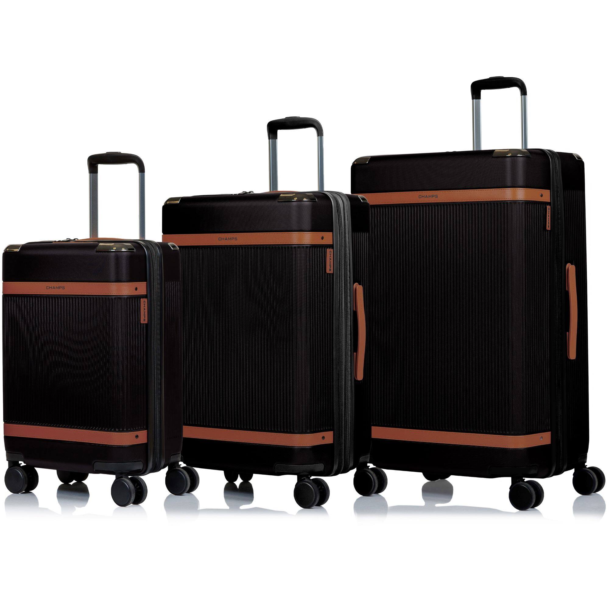Champs - Vintage Air 3-Piece Hardside Luggage Set - Black