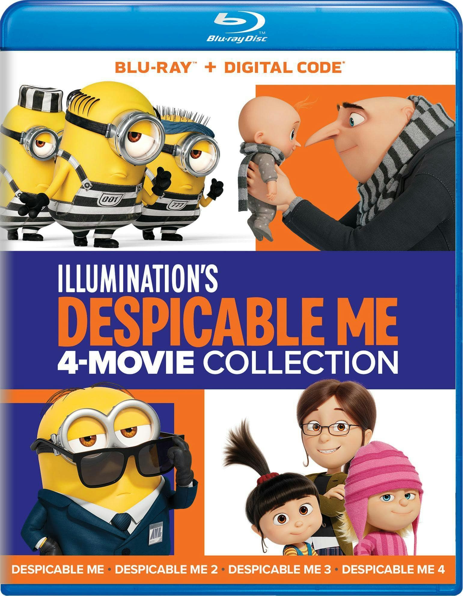 Front. Illumination's Despicable Me 4-Movie Collection - Blu-ray + Digital [Blu-ray].