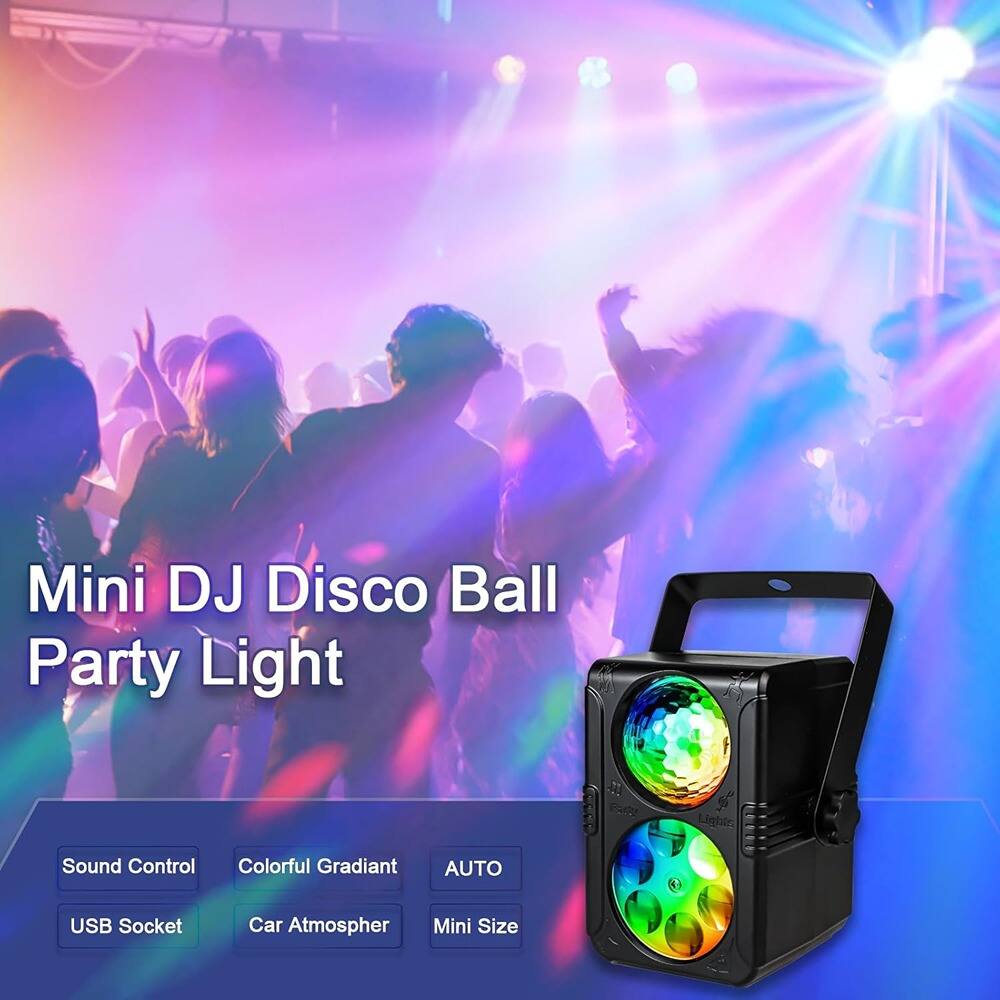Mini DJ Disco Ball Party Light

- Sound Control
- Colorful Gradient
- AUTO
- USB Socket
- Car Atmospher
- Mini Size