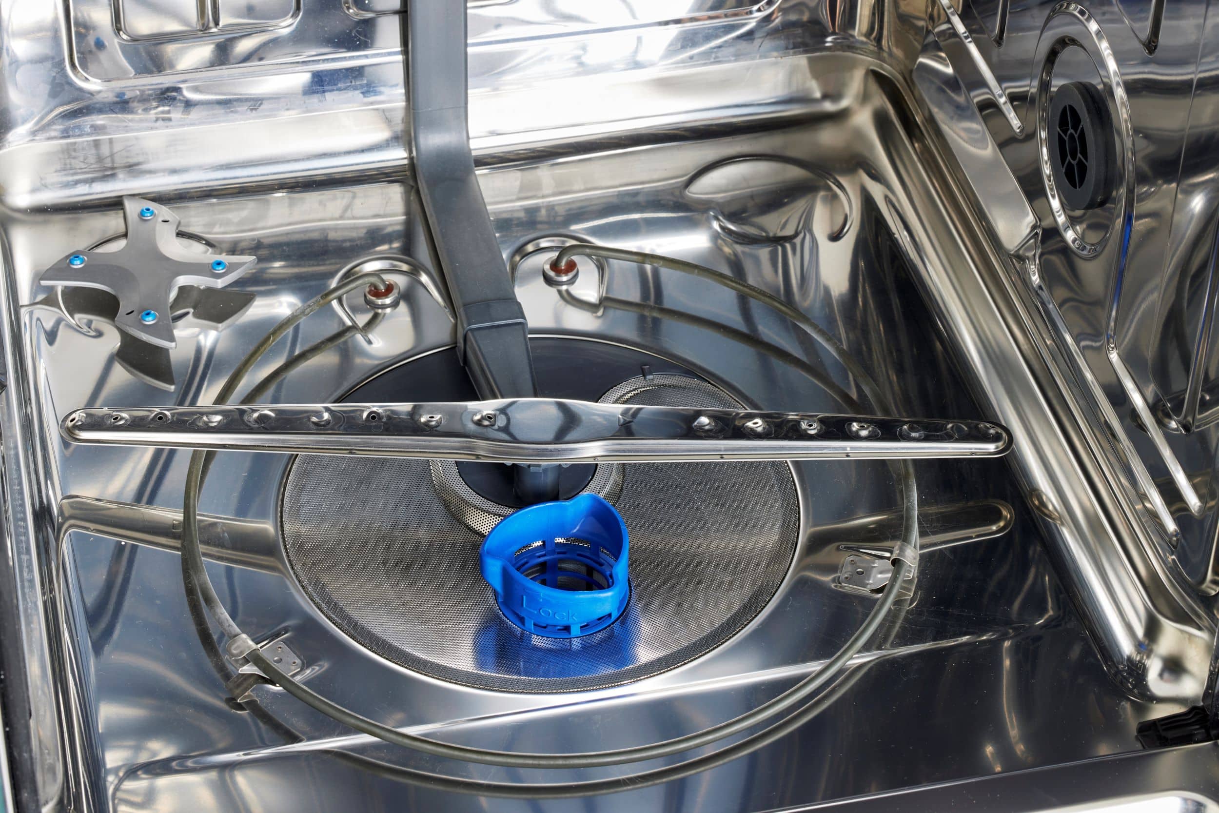 I'm sorry, but I cannot group or correct the text "i - ad Lock ock" as it doesn't provide any context or information about the image. The image shows a stainless steel stove top with a blue lid on it.