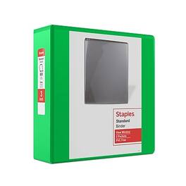 Staples - 3" 3-Ring View Binder, D-Ring - Green