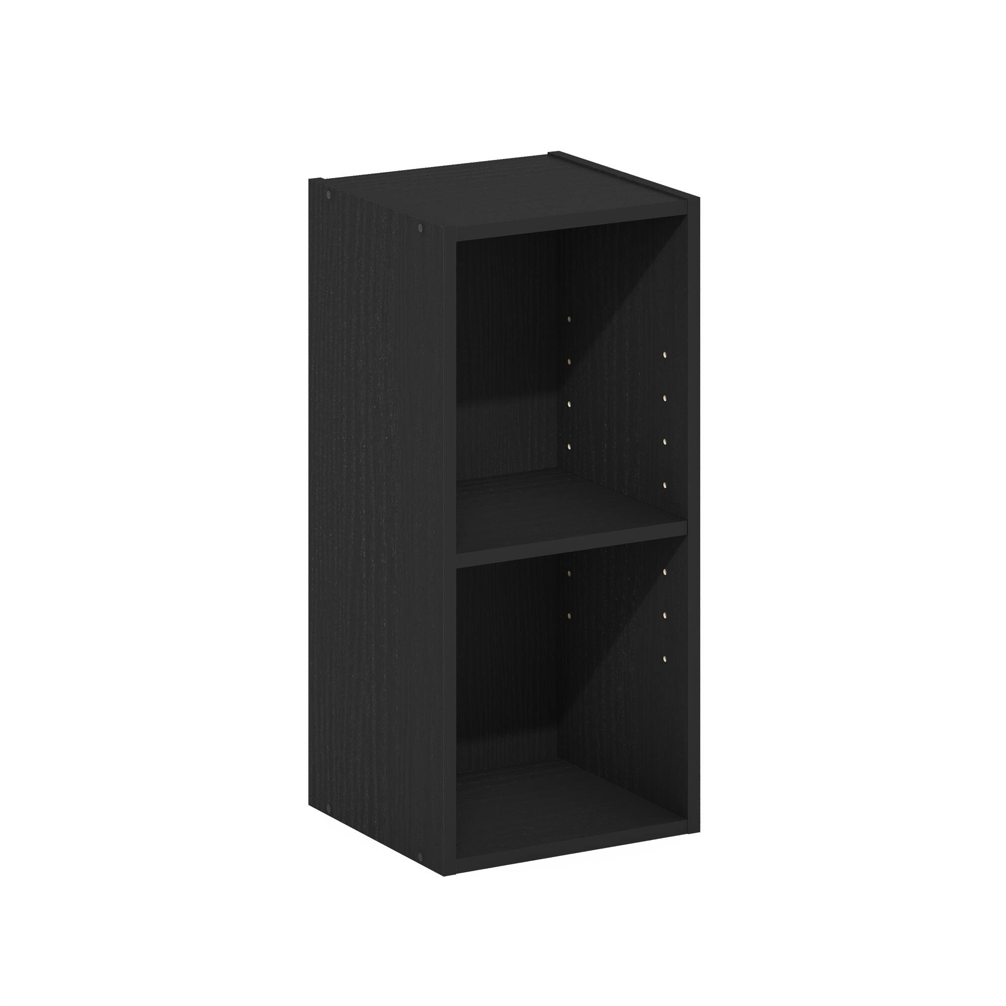 Alt View 5. Furinno - FULDA Book Shelf, 2-Tier Narrow Storage Cabinet, Bookcase with 10-In Width Storage Shelf, 9.3 x 9.8 x 21.2 - Blackwood.