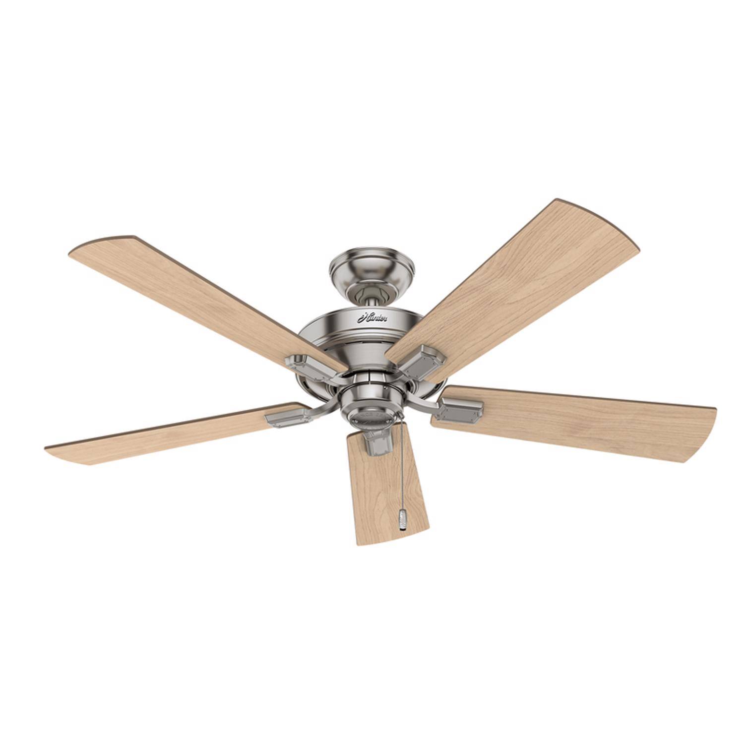 Back. Hunter - Hunter Crestfield 52 in. Brushed Nickel LED Indoor Ceiling Fan.