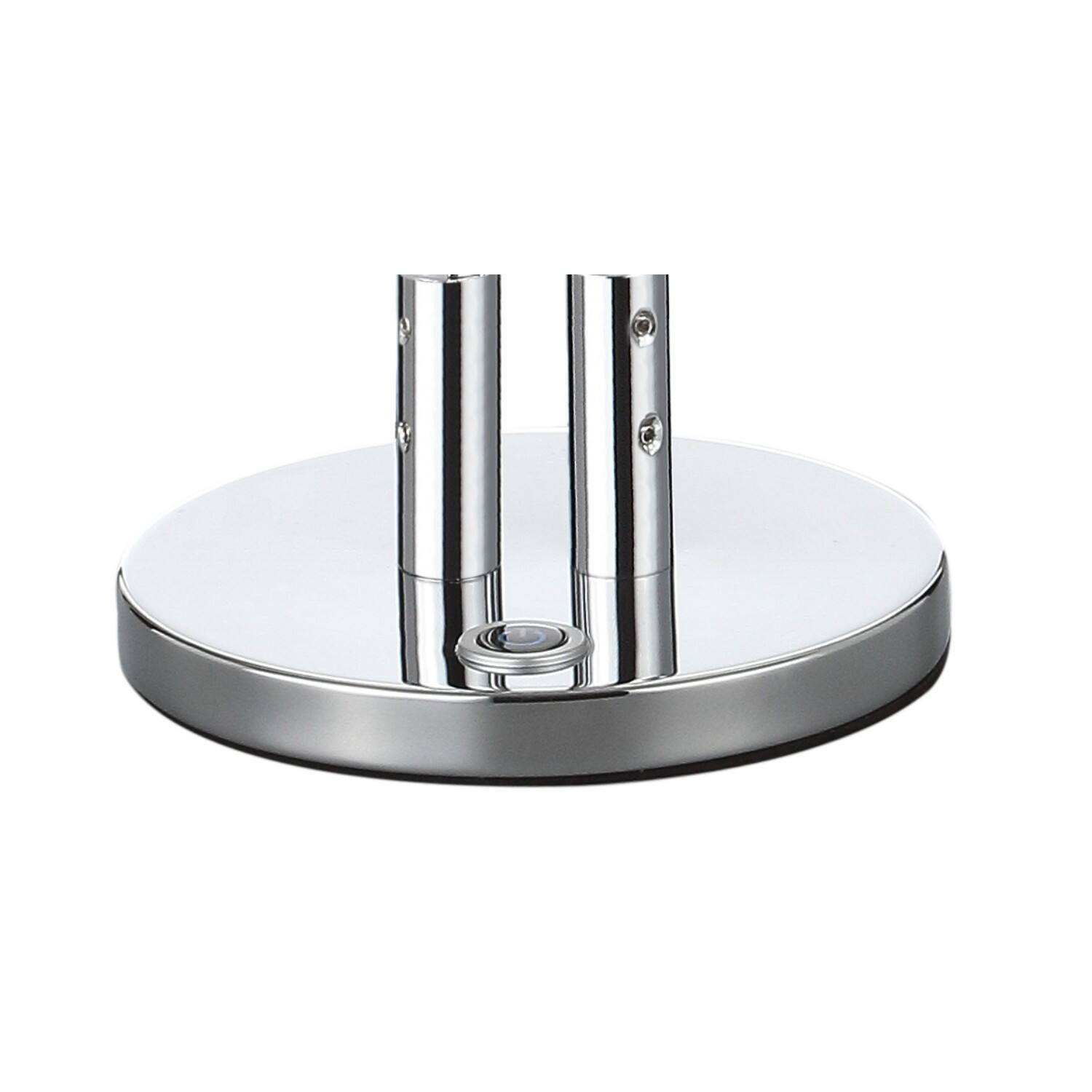 Alt View 7. Jonathan Y - Cairo 26.25" LED Integrated Table Lamp, Chrome - Chrome.