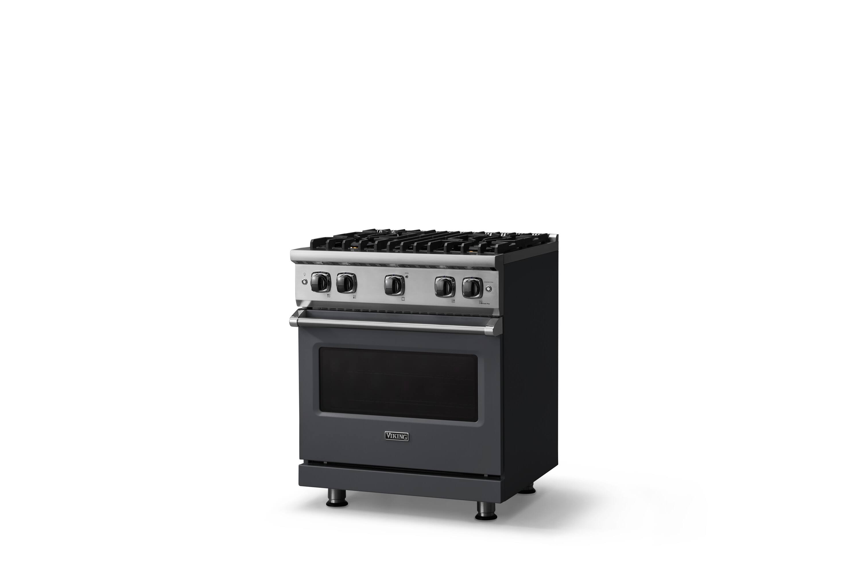 Angle. Viking - Professional 5 Series 4.0 Cu. Ft. Freestanding Gas Convection Range - Cast Black.