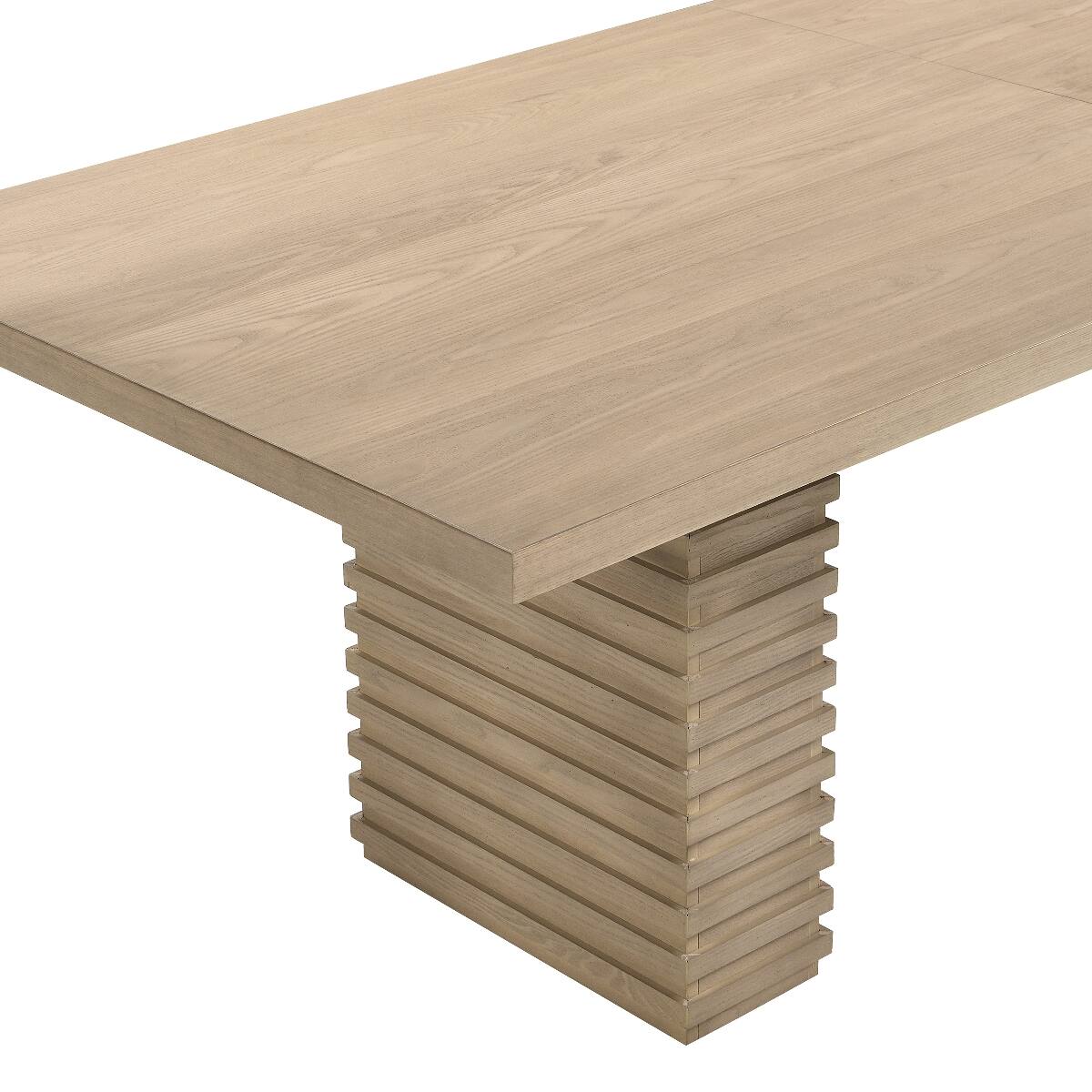 Angle. Loheer - Loheer 95 Inch Dining Table, Light Ash Finish, Solid Wood and MDF, Seats 8 - Natural Ash.