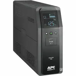 APC - Back-UPS Pro, 1350VA/810W, Tower, 10 Outlets, LCD Display, USB-C + USB-A ports - Black