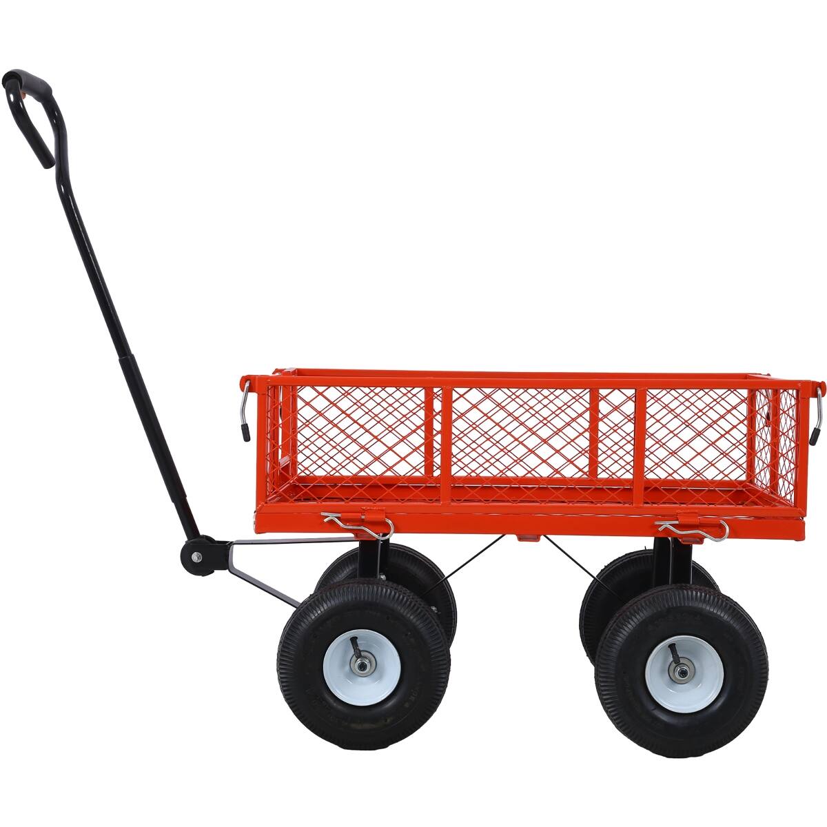 Alt View 4. Loheer - Loheer Steel Garden Cart with Removable Sides, Red, 550 lb Capacity.