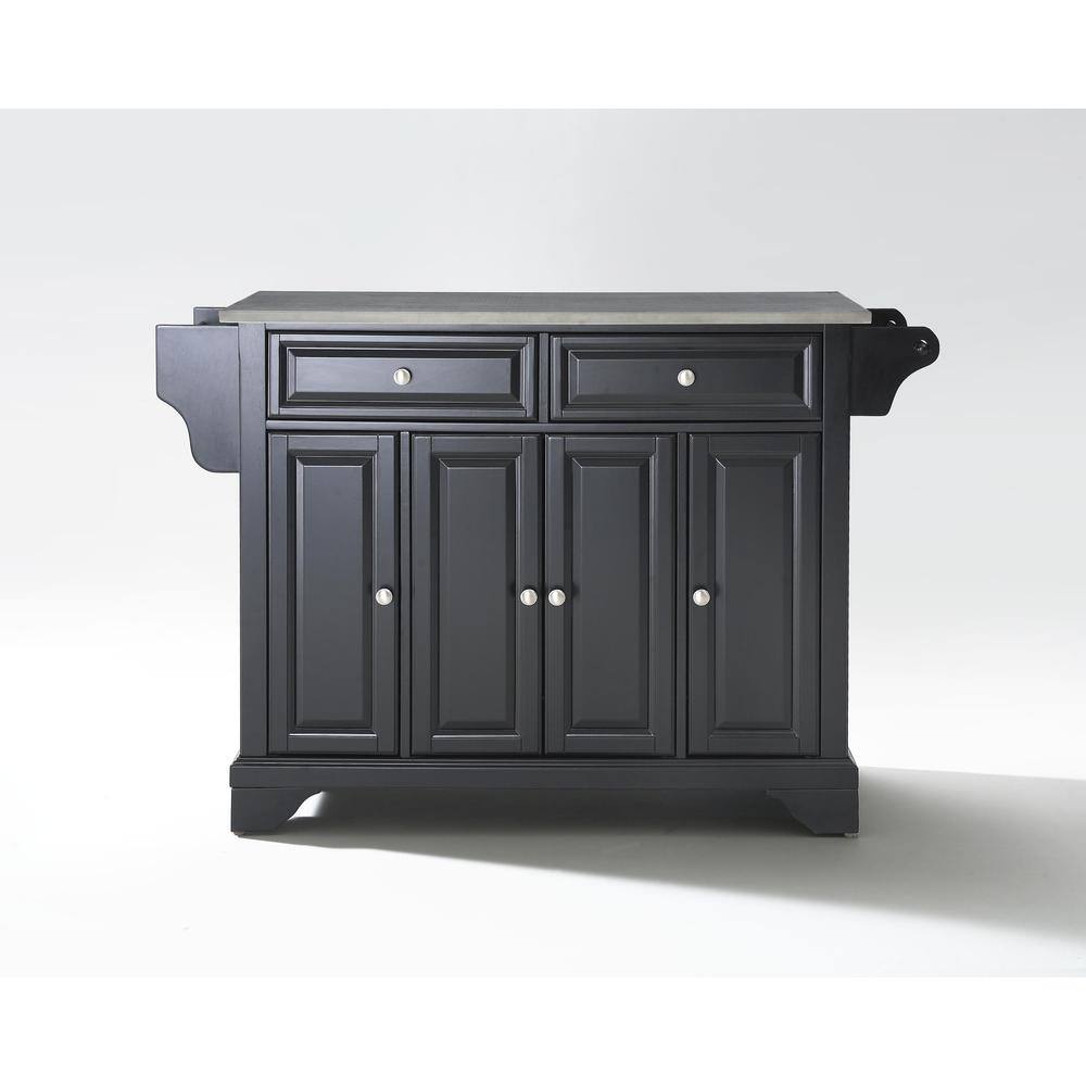 Left. Crosley Furniture - Lafayette Stainless Steel Top Full Size Kitchen Island/Cart - Black.