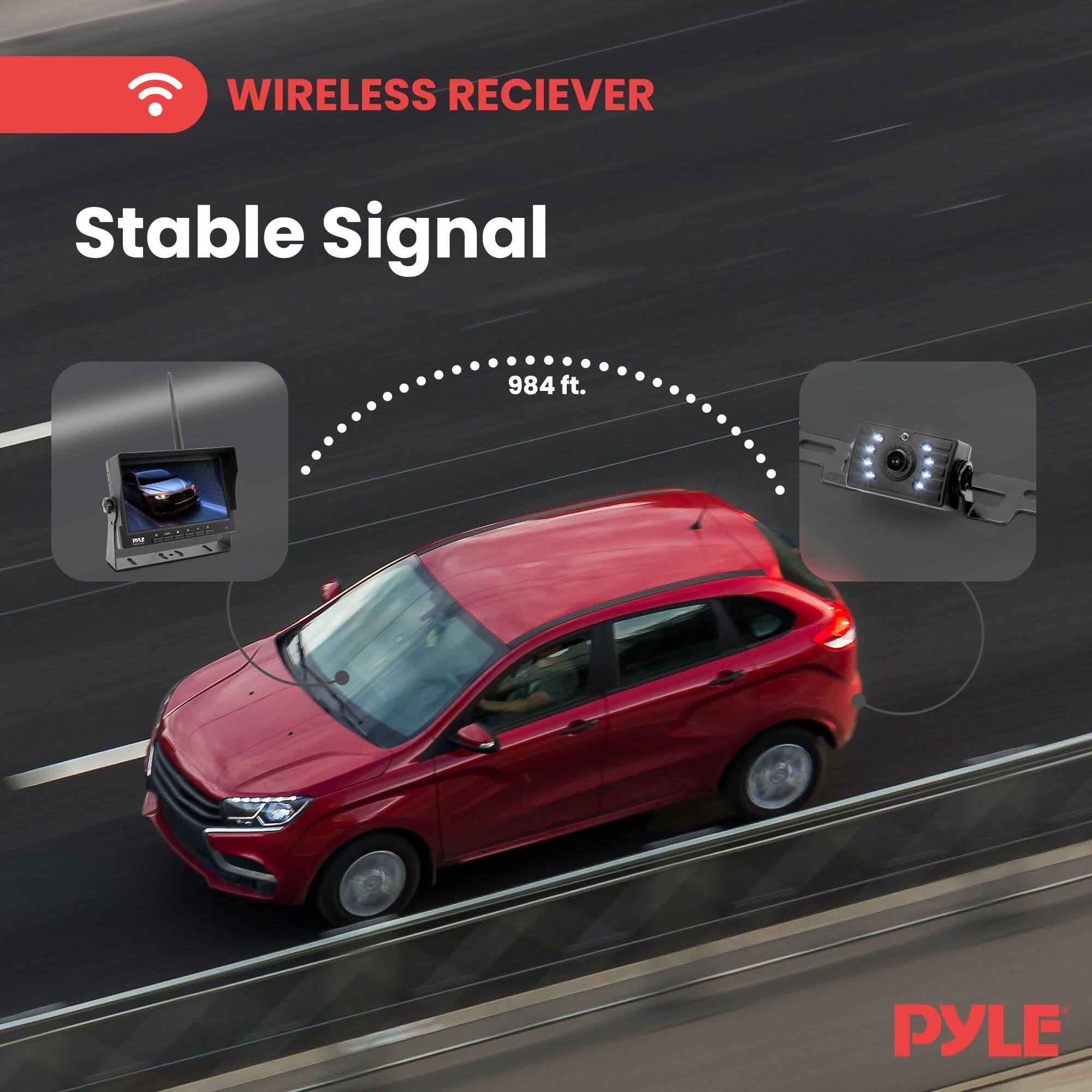 WIRELESS RECEIVER  
Stable Signal 984 ft. - PYLE