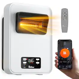 DR. INFRARED HEATER - DR-908W Infrared Heater with WiFi, 1500W Wall Mounted Electric Heater for Indoor Use, Energy Saving PTC Quartz - White