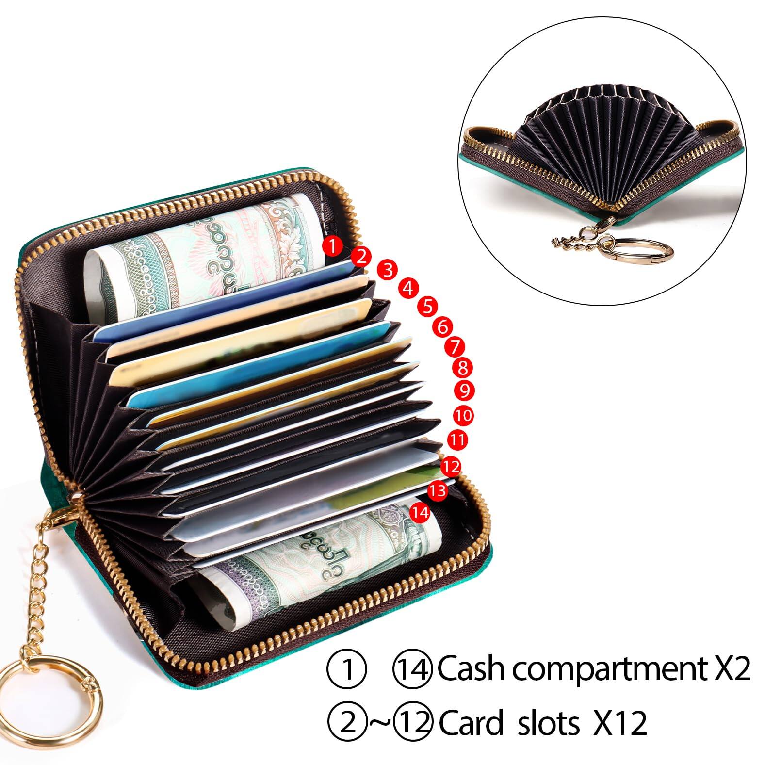 Alt View 1. Jadie Link - Credit Card Holder Rfid Wallet Small Women Keychain Zipper Funny Leather Print Wallets Accordion Gift Express your - Black Girl.