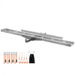 VEVOR - Motorcycle Carrier, 400 lbs Capacity, Heavy Duty Aluminum Hitch Mount Rack with 47in Loading Ramp, Straps & Stabilizer - Silver-white