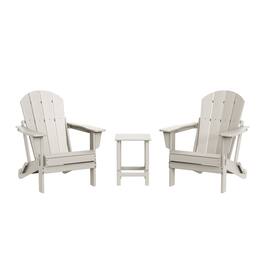 WestinTrends - Malibu 3-Piece set Outdoor / Patio Poly Adirondack chair set with a side table ( 2 seater ) - Sand