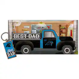 Fan Creations - Carolina Panthers 6'' x 12'' Best Dad Truck Sign & Key Chain Bundle - Multicolor