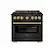 Front. ZLINE - 36 in. Wide 6 Burner Autograph Black Stainless Paramount Dual Fuel Range w/ DuoPro Cooktop & Gold Accents (PSDRBZ-36-G) - Black Stainless Steel.