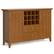 Front. Simpli Home - Bedford Sideboard Buffet and Wine Rack - Light Golden Brown.