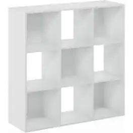 FurniFact - Engineered Wood 9 Cube Storage Organizer with Modern Storage Cubes - White