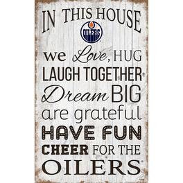 Fan Creations - Edmonton Oilers 11'' x 19'' Team In This House Sign - Multicolor