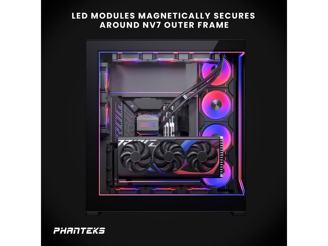 LED Modules magnetically secures around NV7 outer frame

Phanteks