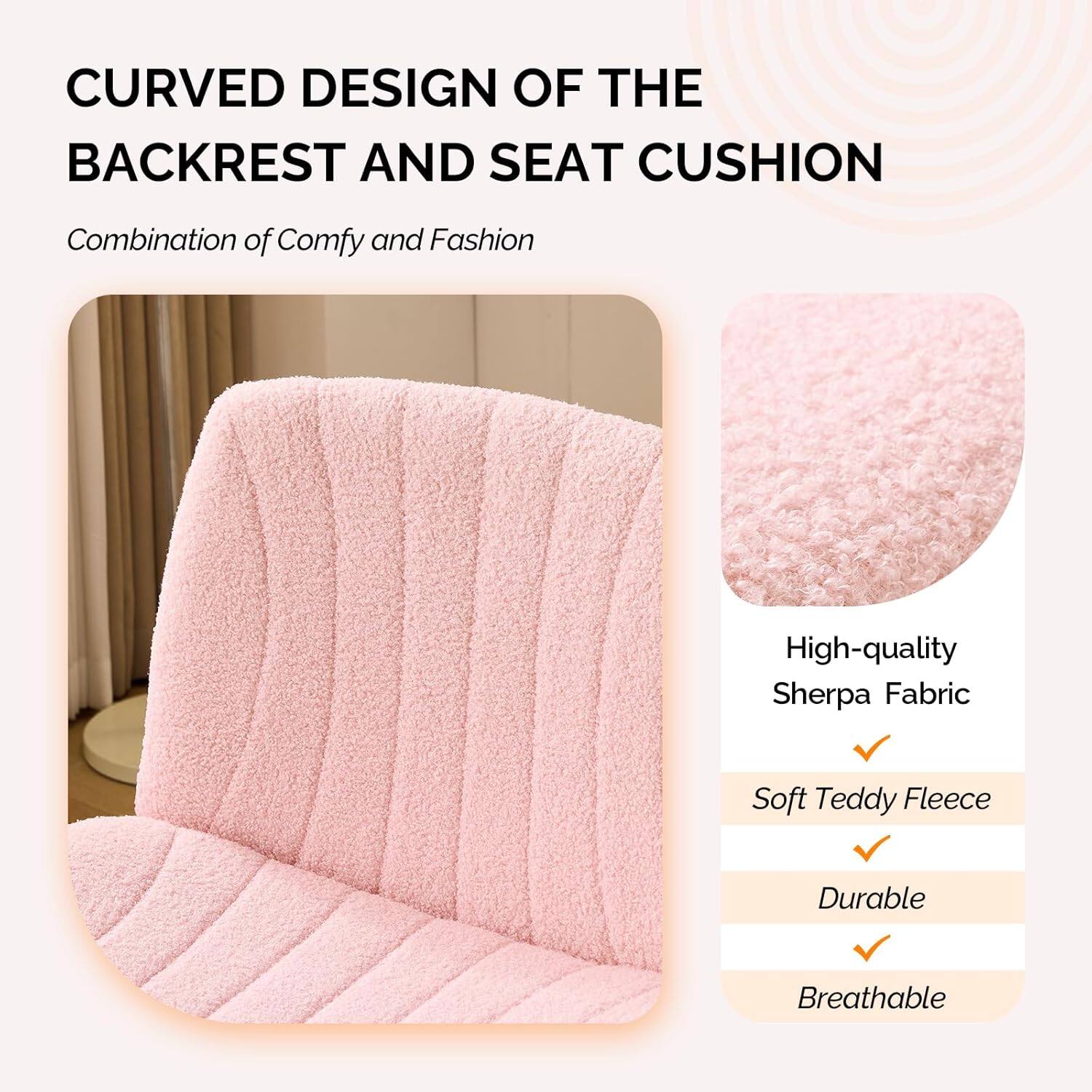 CURVED DESIGN OF THE BACKREST AND SEAT CUSHION

Combination of Comfy and Fashion

High-quality Sherpa Fabric
Soft Teddy Fleece
Durable
Breathable
