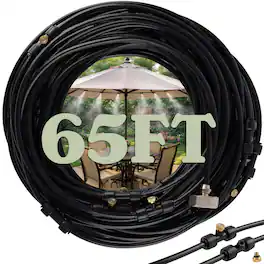 Pure Garden - Water Mister Outdoor Patio Cooling System with 65ft Tubing, 20 Mist Nozzles, and 3/4” Standard Connector
