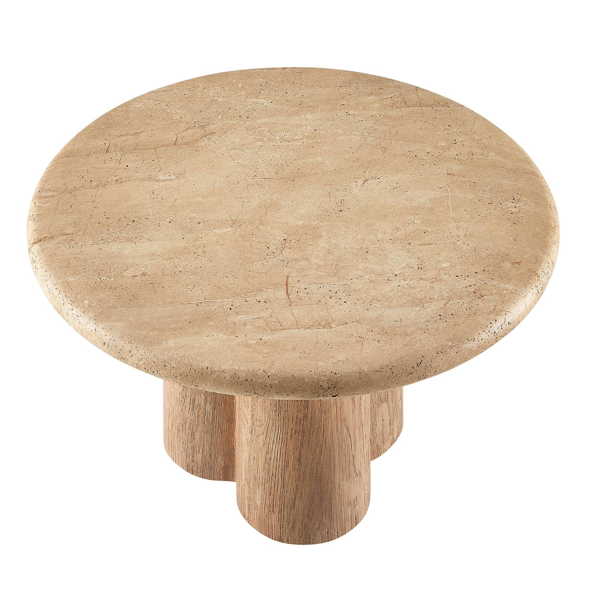Alt View 3. Modway - Tori 31 Inch Round Indoor and Outdoor Coffee Table by Modway - Travertine.