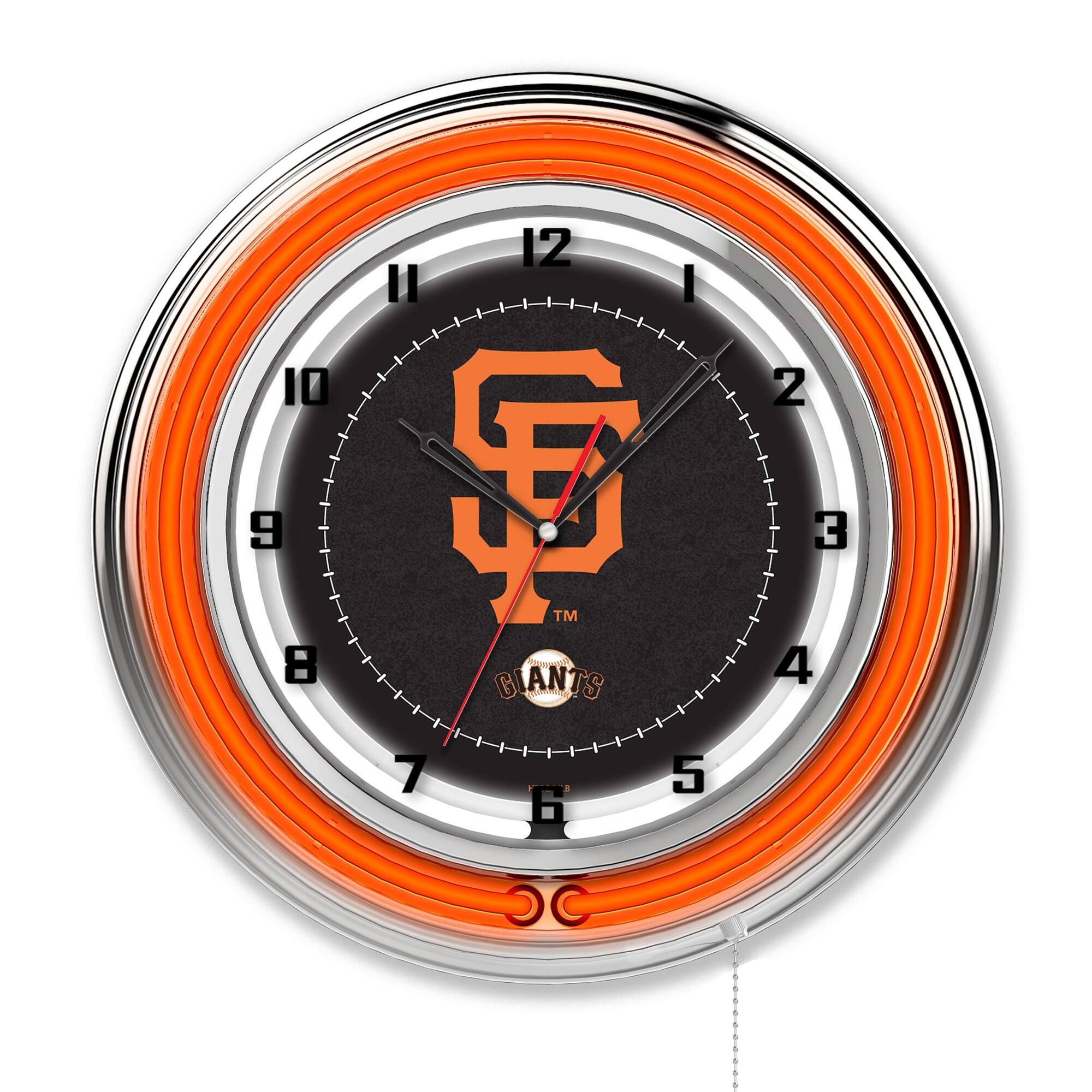 Front. Holland Bar Stool Co. - San Francisco Giants 19" Double Neon Wall Clock - Multicolor.