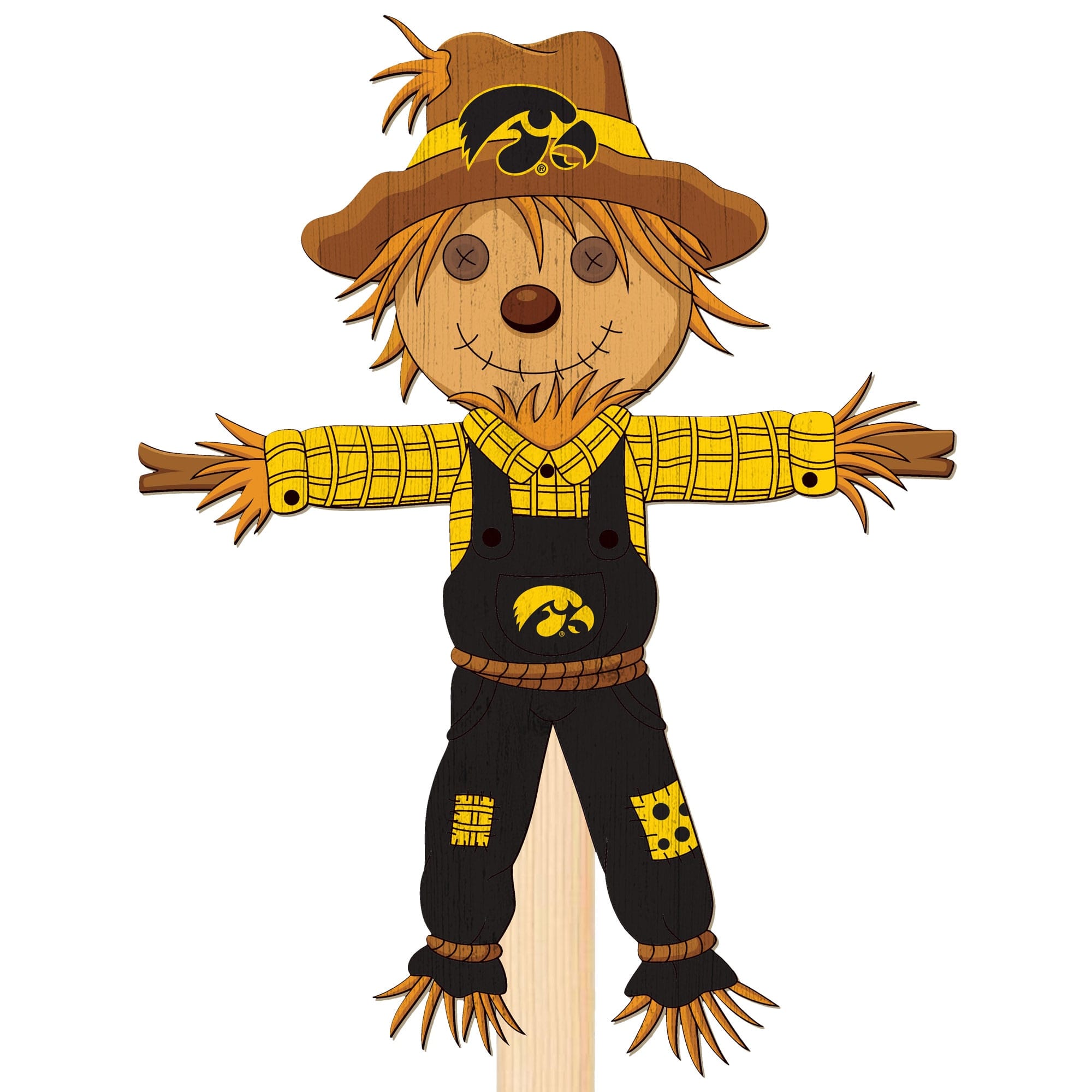Front. Fan Creations - Iowa Hawkeyes 12" Scarecrow Yard Stake - Multicolor.
