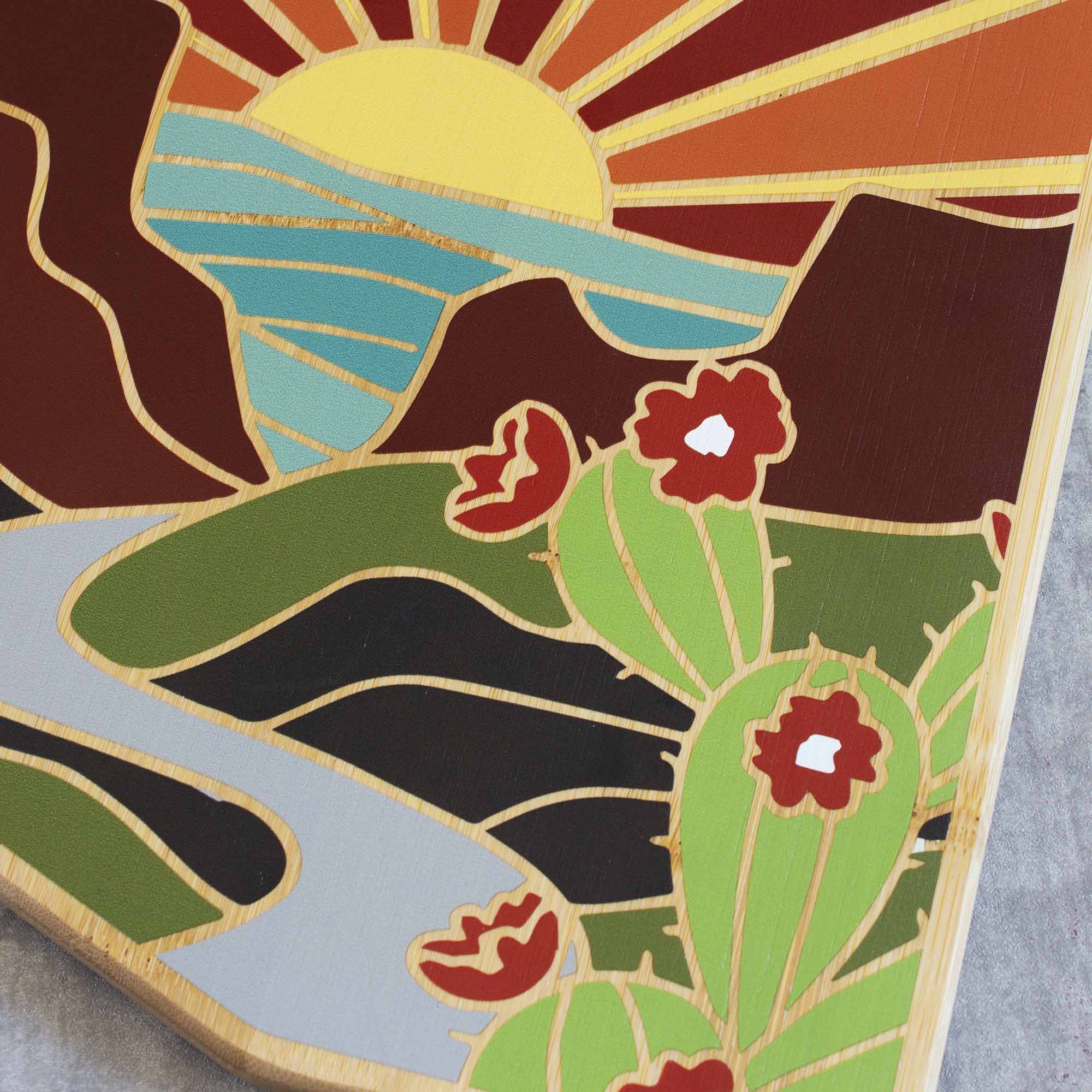 Alt View 3. Totally Bamboo - Arizona Cutting Board with Artwork by Summer Stokes.