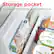 The text on the image reads: "Storage pocket. A place for everything, even frozen pizza."