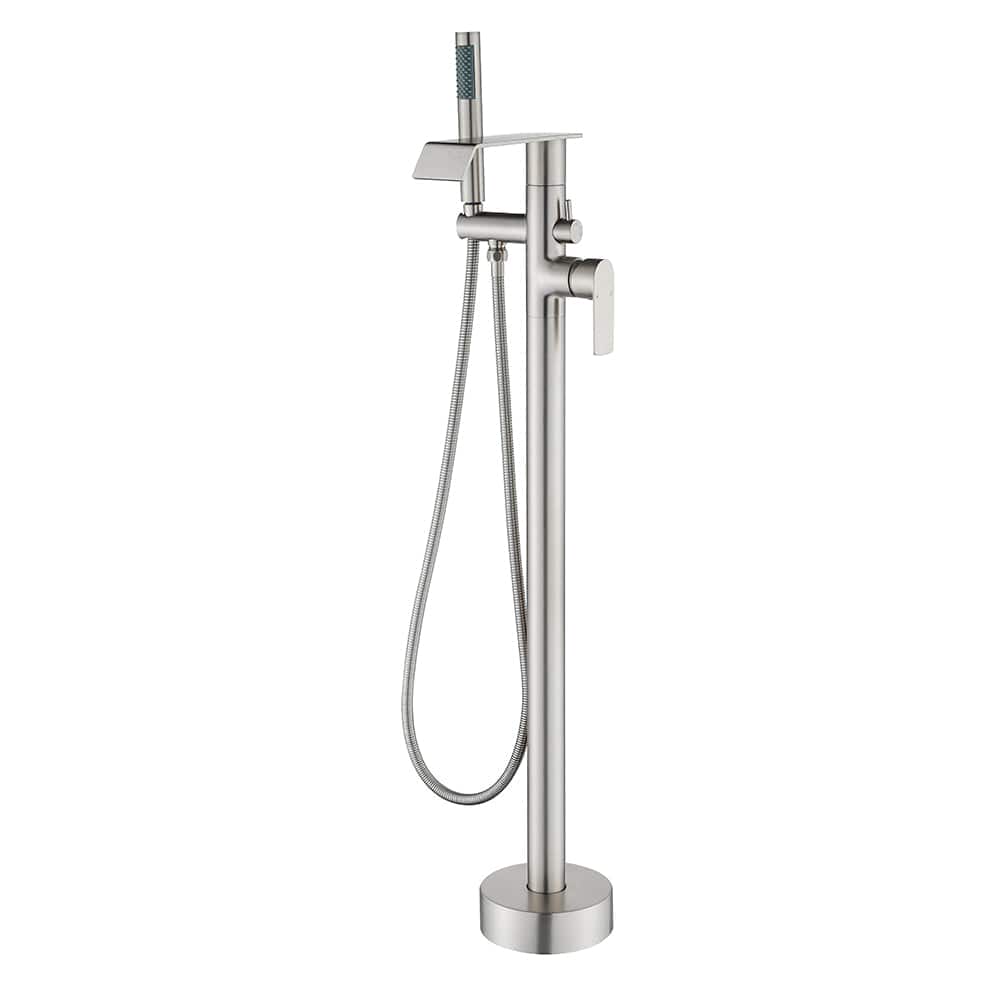 Front. Boyel Living - Brushed Bathtub Faucet 2-Function Brass Pressure Balance Valve 3-Function Hand Shower 1.5m SUS304 Hose - Brushed Nickel.