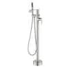 Front. Boyel Living - Brushed Bathtub Faucet 2-Function Brass Pressure Balance Valve 3-Function Hand Shower 1.5m SUS304 Hose - Brushed Nickel.