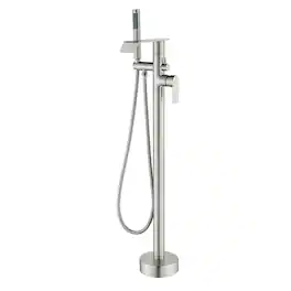 Boyel Living - Brushed Bathtub Faucet 2-Function Brass Pressure Balance Valve 3-Function Hand Shower 1.5m SUS304 Hose - Brushed Nickel