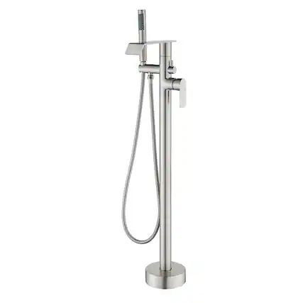 Front. Boyel Living - Brushed Bathtub Faucet 2-Function Brass Pressure Balance Valve 3-Function Hand Shower 1.5m SUS304 Hose - Brushed Nickel.