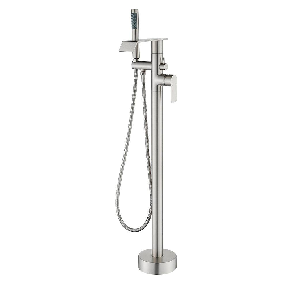 Front. Boyel Living - Brushed Bathtub Faucet 2-Function Brass Pressure Balance Valve 3-Function Hand Shower 1.5m SUS304 Hose - Brushed Nickel.