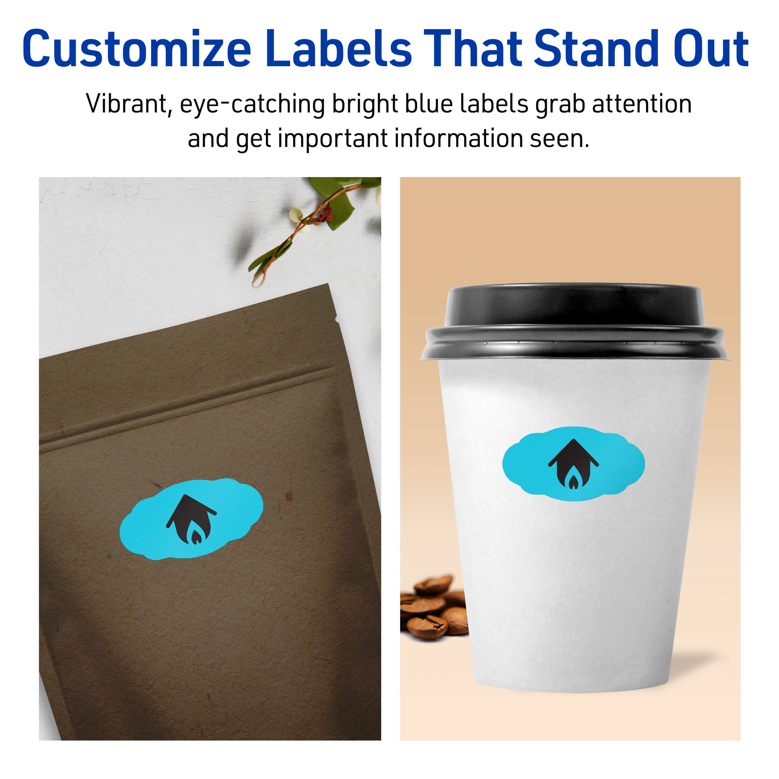 Customize Labels That Stand Out

Vibrant, eye-catching bright blue labels grab attention and get important information seen.