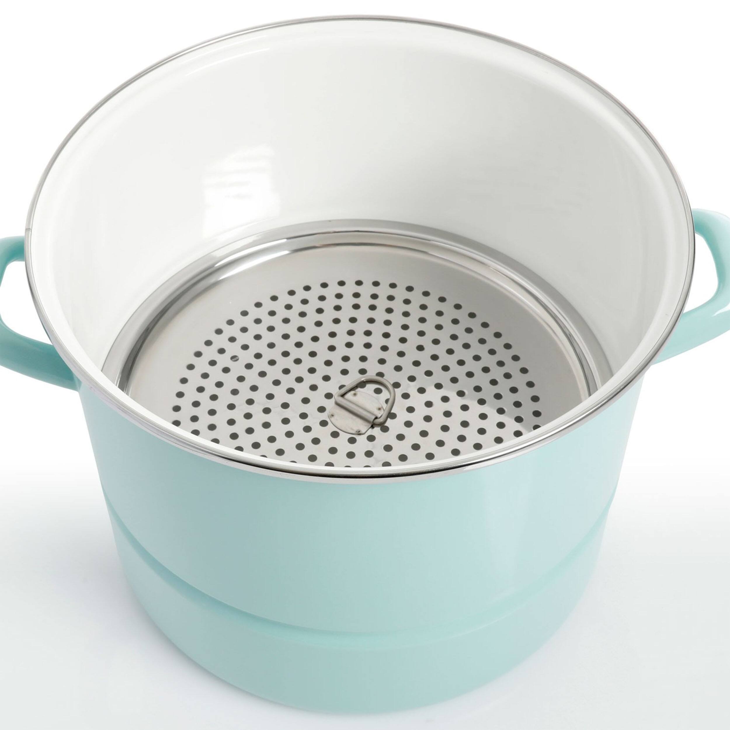 Alt View 2. Kenmore - Kenmore 16 Quart Stainless Steel Pot in Blue with Steamer Insert and Glass Lid - Blue.